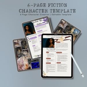 6-Page Editable Canva Fiction Character Template